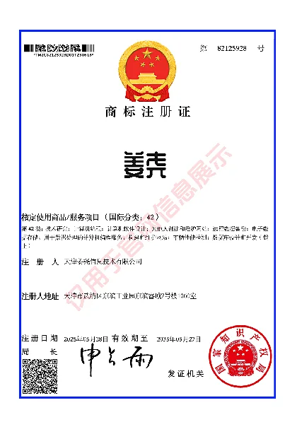第 42 类网站服务商标注册证，注册号 82125928